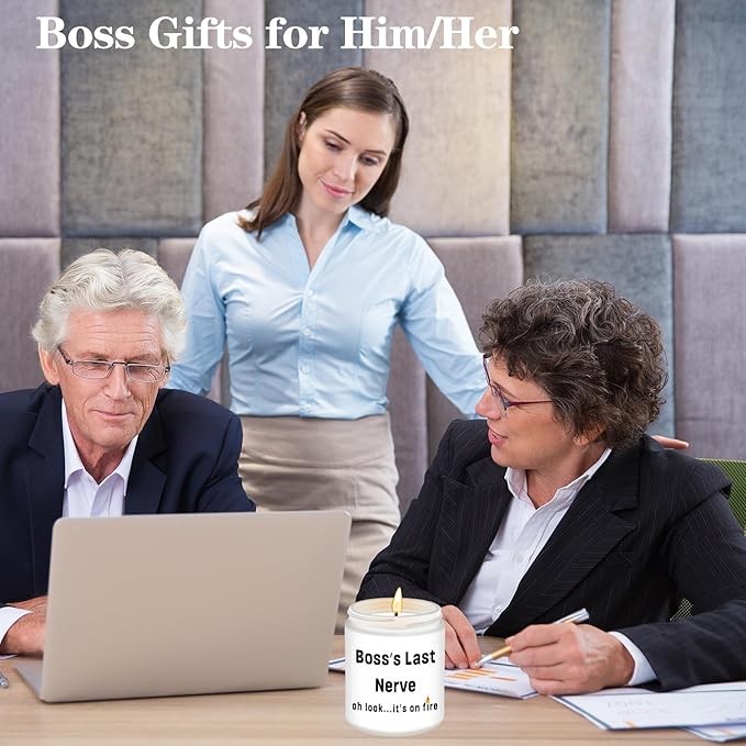 Boss Gifts,Boss Lady Gifts for Women, Men, Funny Anniversary Christmas Birthday Best Gift for Him, Her - Lavender Scented Candles - Bloomnest