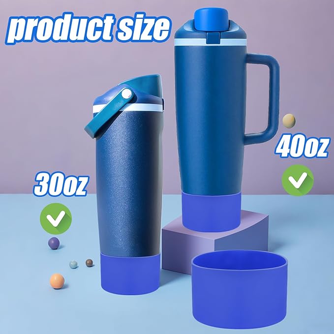 Mity rain 2PCS Protective Silicone Boots for Owala 30oz & 40oz FreeSip Sway Bottles & Tumblers - Accessories for owala, Enhances Stability & Prevents Scratches (Bright Blue) Mityrain