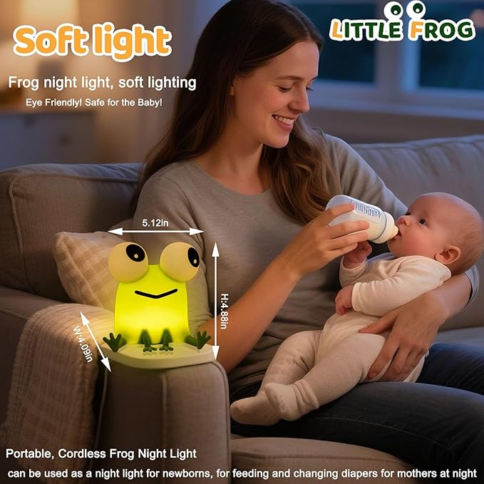 DREAMING MY DREAM Frogs Night Light,Dimmable Silicone Animal Nursery Night Light,Frogs Lamp Decor for Kids Room Bedroom,Birthday Christmas Unique Gift for Kids boy GirlsFrogs - Bloomnest