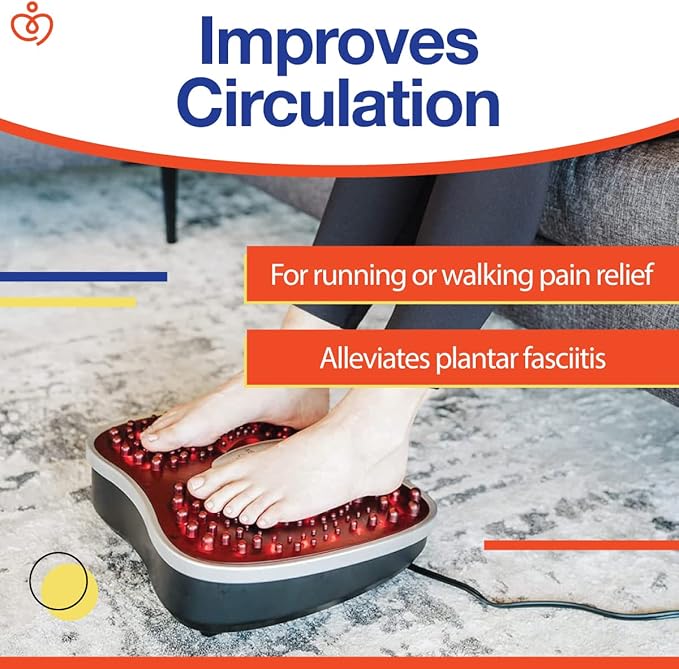 Acupressure Foot Massager for Blood Circulation and Pain Relief for Foot Pain and Plantar Fasciitis Relief Infrared Heat with Adjustable Vibration - Bloomnest