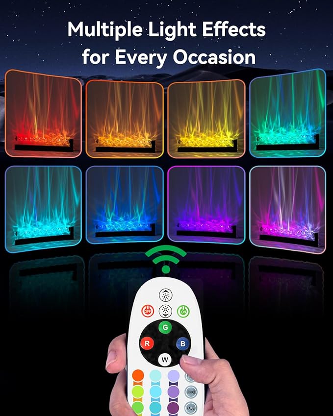 Ocean Wave Lamp RGB LED Light Bar for Bedroom, Cool Ambient Lighting Mood Lighting, Wall Lights for Living Room, Gaming Room Decor, Remote Control (Battery Not Included) - Bloomnest