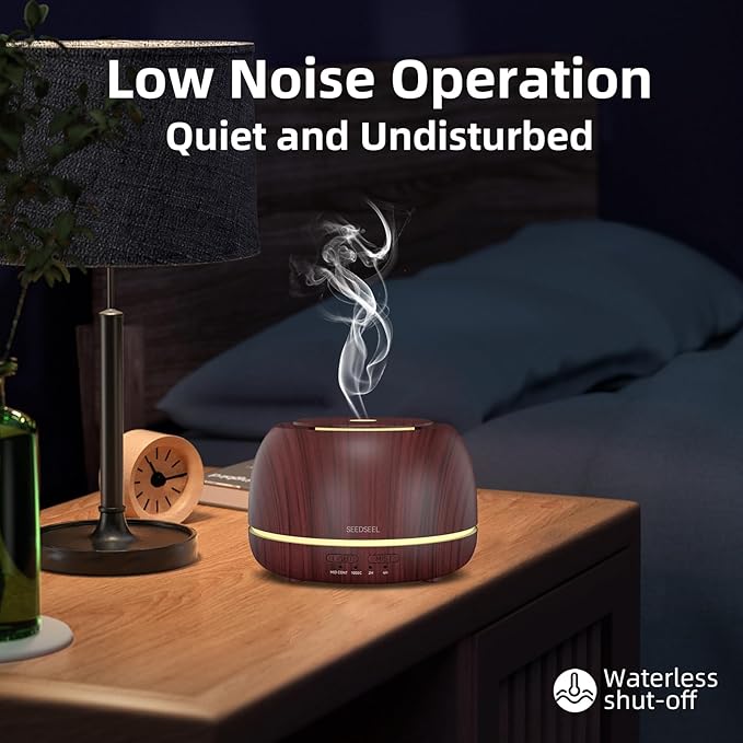 300ML Essential Oil Diffuser, Aromatherapy Diffuser with Remote Control, 4 Timers, 7-Color LED Light and Waterless Auto-Off for Room, Bedroom, Home - Bloomnest