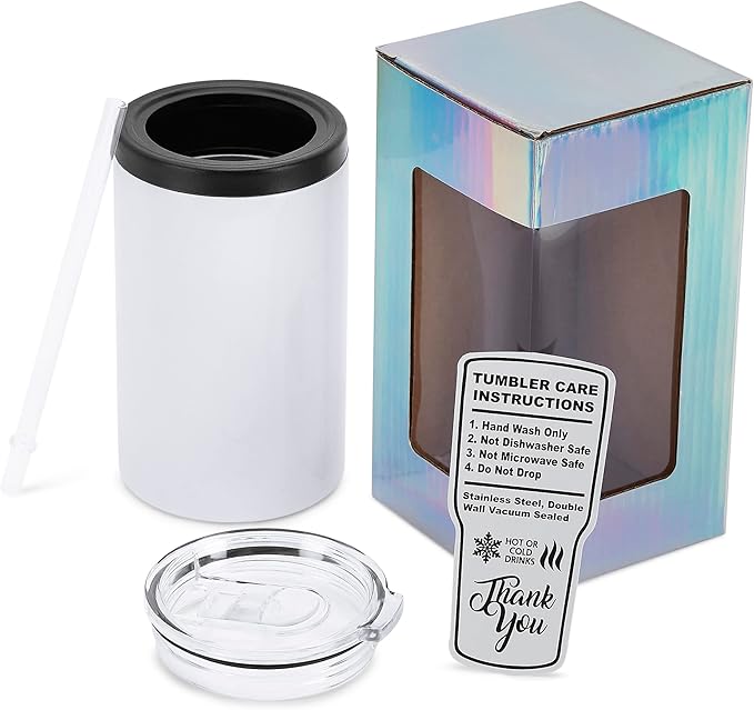 makerflo 12 oz Thick Duozie Sublimation Blank Tumbler Pack of 25 with Lid and Straw | Craft-Ready for DIY Gifts & Personalization (Sublimation, Epoxy, UV DTF, Vinyl, and Laser Engraving) - Bloomnest