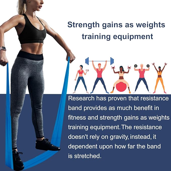 Resistance Bands,Professional Long Non-Latex Elastic Stretch Bands,Exercise Bands for Physical Therapy, Yoga, Pilates, Rehab, at-Home or The Gym Workouts, Strength Training - Bloomnest