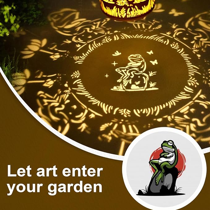 Solar Lanterns Outdoor Waterproof Frog Lazy Pattern Solar Lights Metal Lantern Christmas Garden Frog Decor Art Housewarming Gift for Patio,Yard,Lawn Ornament,Gifts for Women Mom - Bloomnest