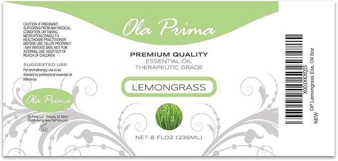 Ola Prima Lemongrass Essential Oil - Aromatherapy Oils - 8 Fluid Ounces Bulk - Bloomnest