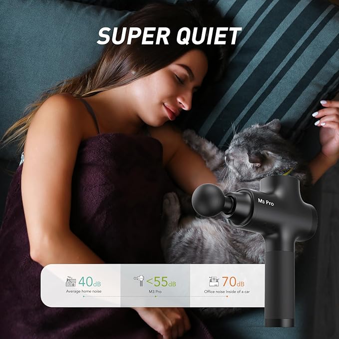 opove M3 Pro 2 Massage Gun Deep Tissue Percussion Muscle Massager for Workout, Handheld Percussive Therapy Fascia Gun for Athletes Fast Recovery 4-8 Hours Long Battery Life, Powerful, Quiet, Black - Bloomnest