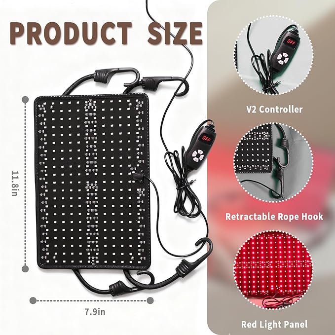 PEEKO Red Light Therapy for Body, Infrared Light Therapy Panel Lamp for Sauna Tent, 660nm and 850nm Near Infrared LED Red Lights Therapy Device at Home for Face and Body