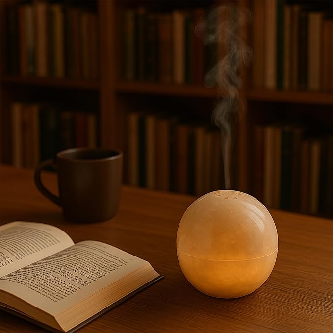 Natural Stone Sphere Incense Holder: 4" D Luxury Handmade Aromatherapy Burner for Meditation, Yoga & Home Décor, Multi-Hole Design, Pink Onyx - Bloomnest