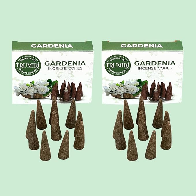 Gardenia Incense Cones - Dual Pack of 10 Scented Cone Incense TRUMIRI