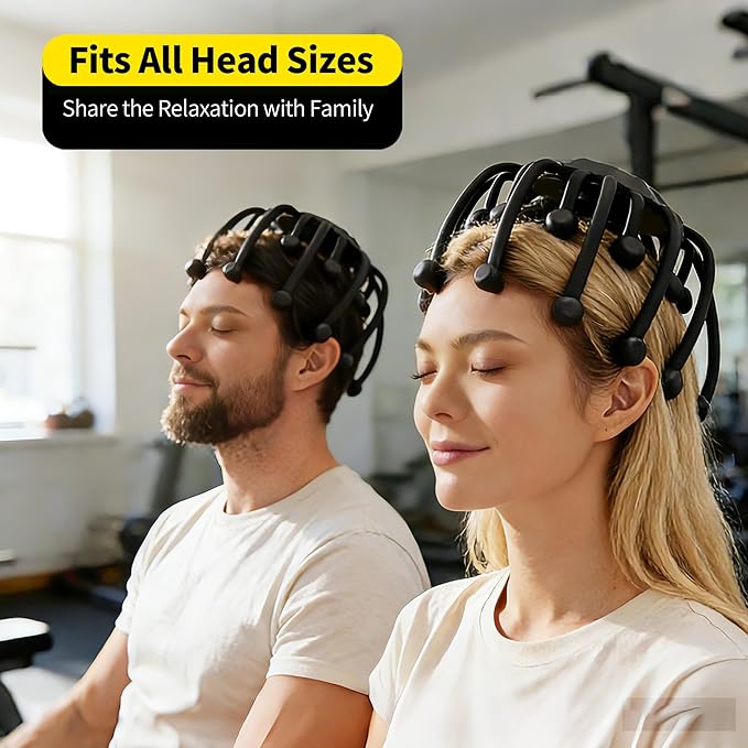 THOUSAND SUNNY Electric Octopus Head Massager for Scalp, 360 Scalp Stress Relax Massage Tool Hands Free with 20 Massage Nodes Bloomnest