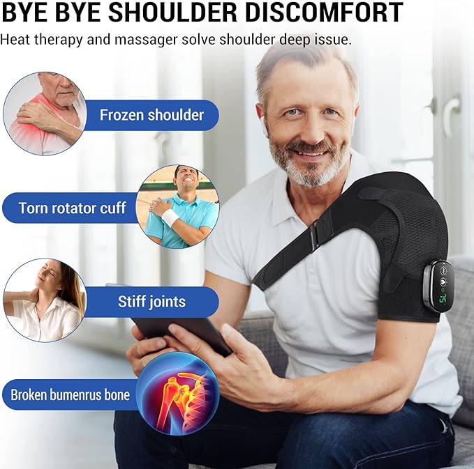 ERHIVORA Shoulder Heating Pad with Massage, FSA Eligible Items List, Heated Shoulder Wrap for Pain Cordless, HSA Approved Products Only - Bloomnest