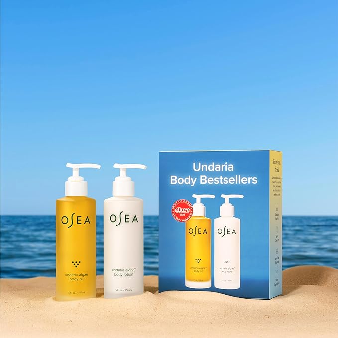 OSEA Undaria Body Bestsellers Full Size Set – Includes Undaria Algae™ Body Oil 5oz & Undaria Algae™ Body Lotion 5oz – Hydrating & Firming Body Care – Perfect Holiday Gift Set - Bloomnest