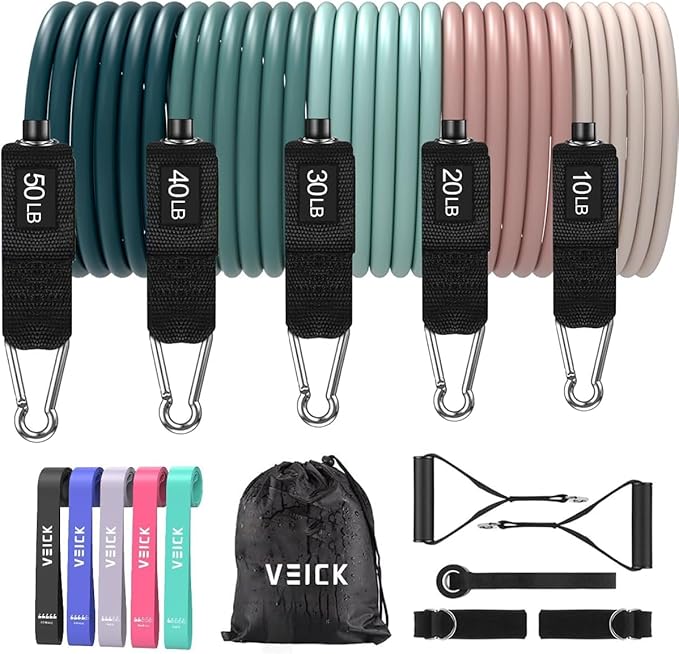 VEICK Resistance Bands, Exercise Bands, Workout Bands, Resistance Bands for Working Out with Handles for Men and Women, Exercising Bands for Fitness Weights Work Out at Home - Bloomnest