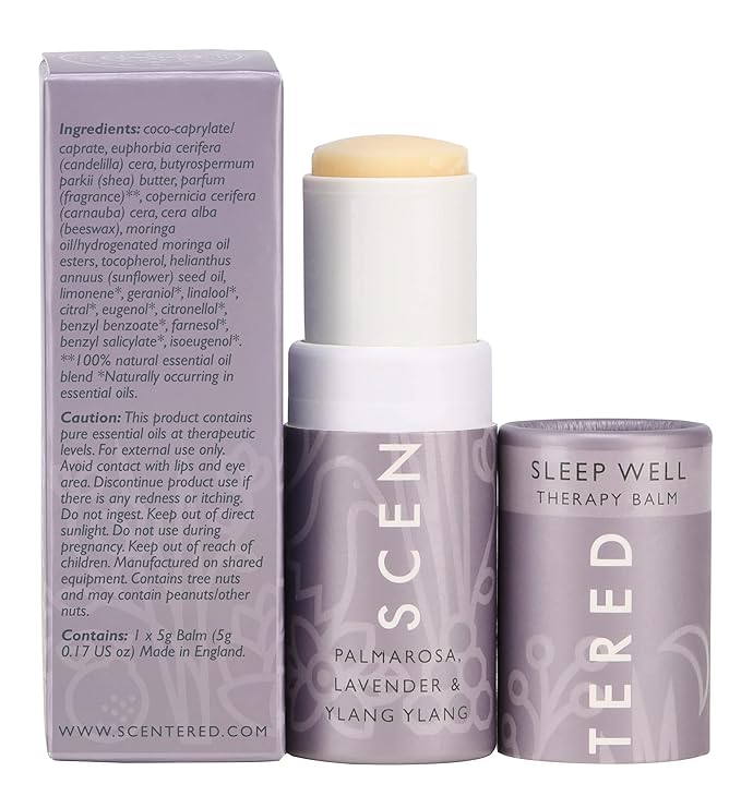 Scentered Sleep Well Balm – Aromatherapy Sleepstick with Lavender & Chamomile – Natural Sleep Aid Essential Oil Roll On – Relaxation Gifts for Women to Help Sleeping - Bloomnest
