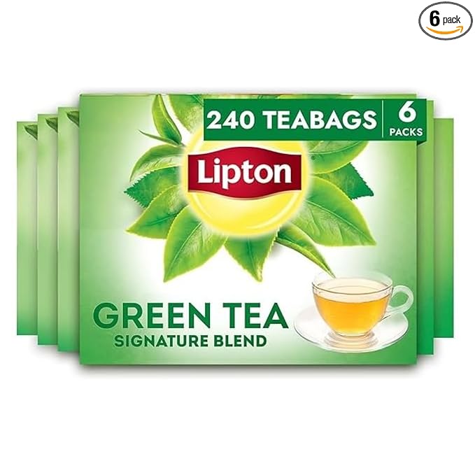 Lipton Signature Blend Green Tea Bags, Unsweetened Teabags for Hot Tea or Iced Tea with Caffeine and Flavonoids, 240 Total Tea Bags (40ct - Pack of 6) - Bloomnest