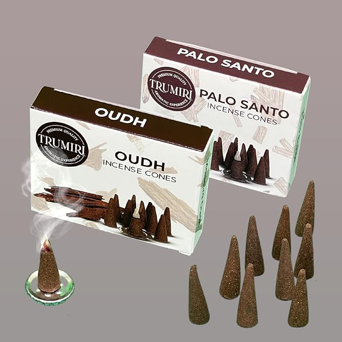 Palo Santo & Oud Incense Combo - 20 Cone Incense - Scented TRUMIRI