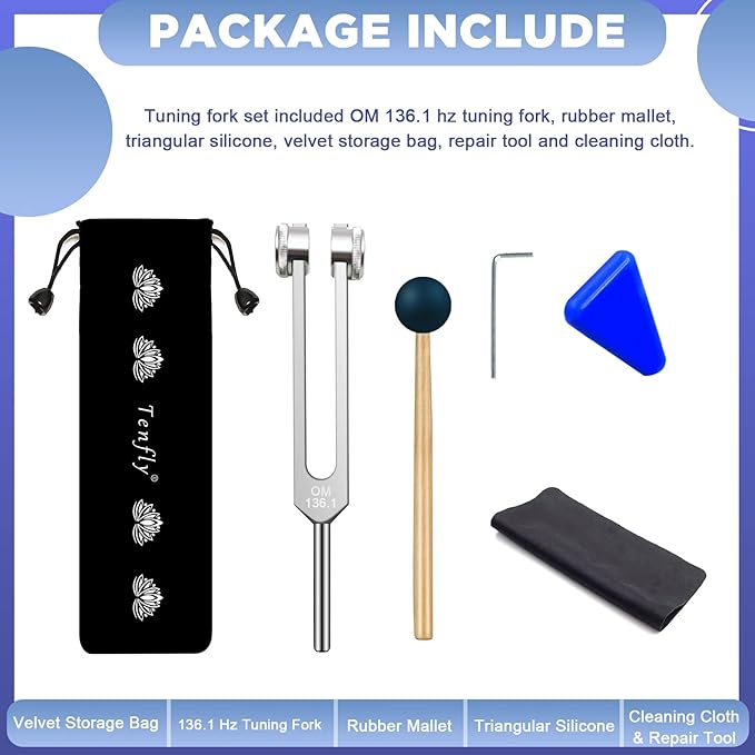 OM 136.1hz Tuning Fork Weighted for Healing -Heart Chakra Tuning Energy Forks Effective for Immune System and Circulatio, Heart Chakra, Meditation, Yoga, Perfect Healing Musical Instrument - Bloomnest