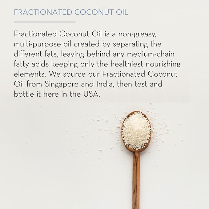 Pure Body Naturals Organic Fractionated Coconut Oil for Skin and Hair, 4 fl oz - Liquid Carrier Oil for Diluting Essential Oils, Hair Growth & Skin Moisturizer - Bloomnest