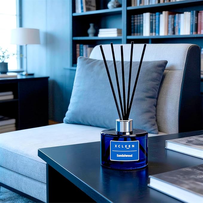 Reed Diffuser Set, 6.7 fl oz Sandalwood Scented Oil Diffuser with Sticks, Reed Diffusers for Home Bathroom Shelf Decor - Bloomnest