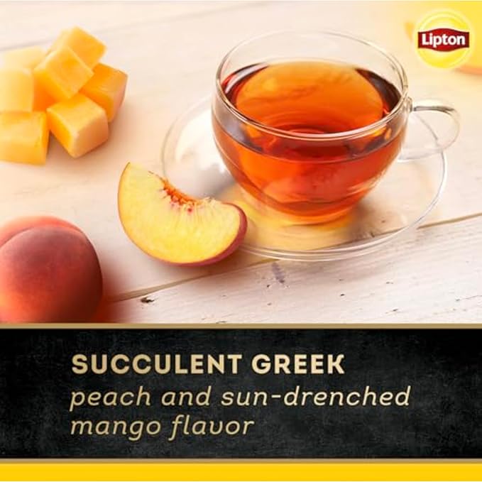 Lipton Black Tea Peach Mango, Pyramid Tea Bags, Flavored Teabags for a Refreshing Cup of Tea, 80 Total Tea Bags (20ct - Pack of 4) - Bloomnest