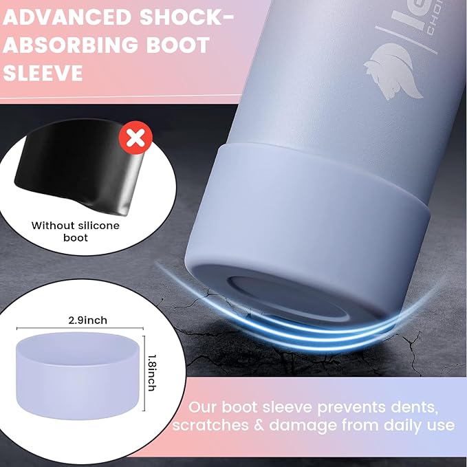 Lexlion Tea Infuser Water Bottle 22 Oz – Triple Wall Insulated Stainless Steel, Loose Leaf & Fruit Strainer, 3 Leakproof Lids, BPA-Free Silicone Sleeve, Reusable Thermal Mug - Bloomnest
