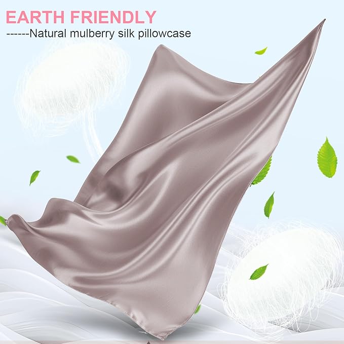 Mulberry Silk Pillow Cases 2 Pack Queen Size 20x30 Inches with Hidden Zipper, Ultra Smooth and Soft Breathable Cooling Silk Satin Pillowcase Set of 2, Better for Hair and Skin, Gifts for Women Men - Bloomnest