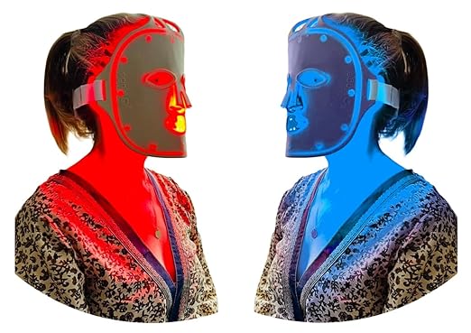 Fringe Red Face Mask, Both Red 660nm and Infrared 850nm for Rejuvenation & Blue 415nm for Blemishes, Beauty Mask, for Fine Lines and Wrinkles, 234 LED Lights JoinFringe