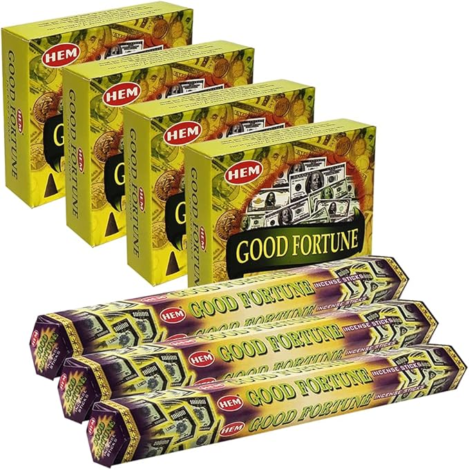Good Fortune Incense Sticks and Cone Incense Holder Variety Pack Bundle insence insense insienso TRUMIRI
