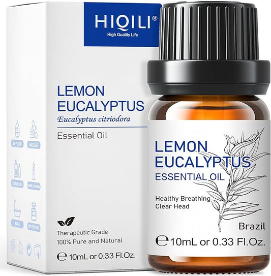 HIQILI Lemon Eucalyptus Oil, for Spary, Diffuser, Indoors, Outdoors, Garden, Yard, 100% Pure Natural - 0.33 Fl Oz - Bloomnest