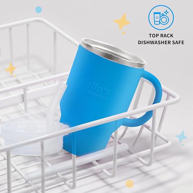Bella's Friends Handy Mini Tumbler – Adorable 9 oz Sippy Cup for Toddlers 1-3 years old, Flexible Straw, Stainless Interior & Silicone Body, Leak‑Proof, Dishwasher Safe, Ideal for Travel or At Home - Bloomnest