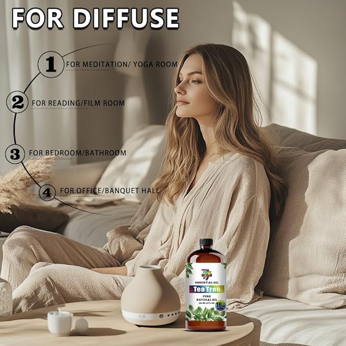 Tea Tree Essential Oil (16 oz/480 ml) — Tea Tree Oils for Aromatherapy, diffusers, humidifiers, Home fragrances, DIY Skin Care, Soap Making, DIY Candle, Yoga, and Meditation - Bloomnest