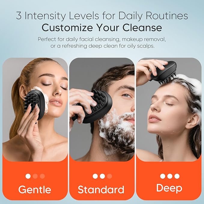 EKZ Sonic Vibrating Scalp Massager Shampoo Brush: Electric Silicone Hair Scrubber for Deep Scalp Clean, Dandruff Removal, Exfoliation, Stress Relief & Hair Growth –Suitable for Women, Men, Kids & Pets EKZ