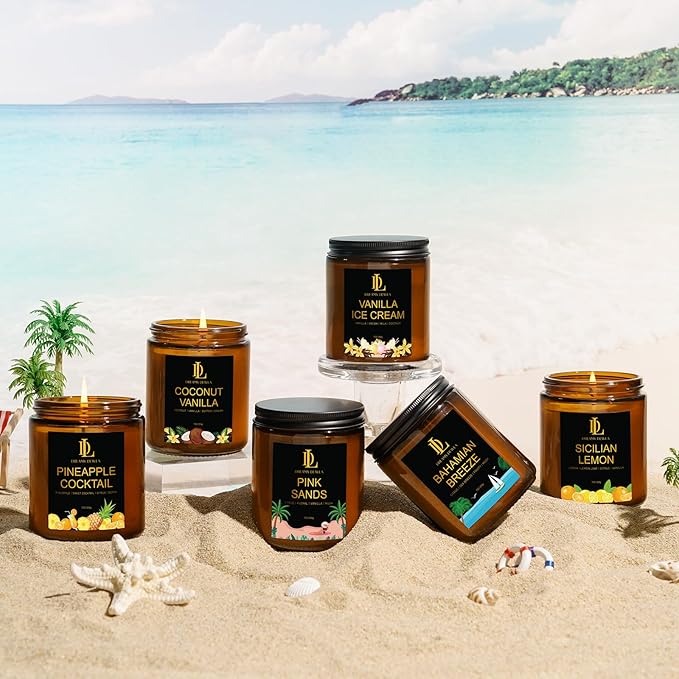 Pineapple Cocktail Candles, 7oz Pineapple Cocktail Scented Candle, Natural Soy Candles for Home Scented, Long Lasting with 50 Hour Burn Time, Gifts for Men Women - Bloomnest