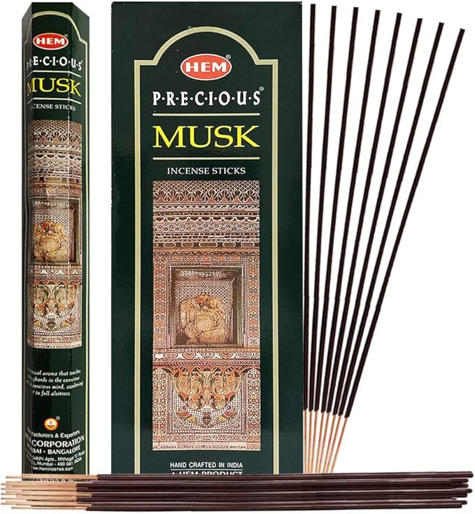 TRUMIRI Precious Musk Incense Stick Bundle: 120 Sticks (6 Packets of 20) with Trumiri Incense Holder TRUMIRI