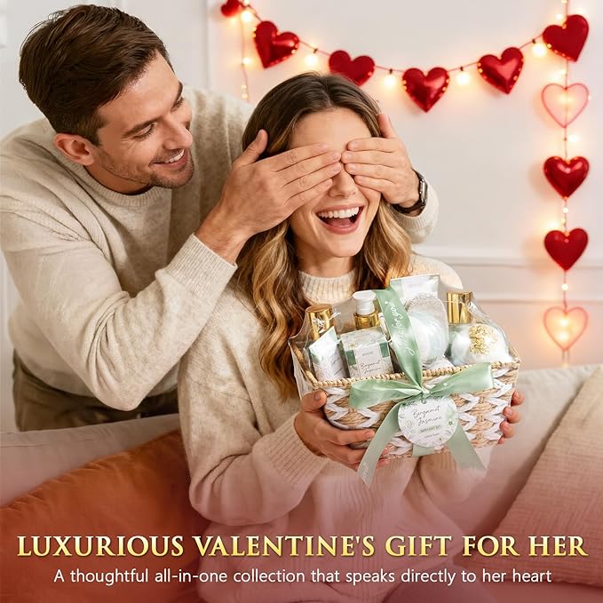 Birthday Gifts for Women, Bergamot Jasmine Relaxing Spa Gift Baskets for Women Self Care Package Bath Gift Set, Home Bath and Body Kit Pampering Valentines Day Gifts for Her Womens Mom Friends Sister - Bloomnest