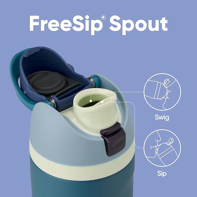 Owala FreeSip Insulated Stainless Steel Water Bottle with Straw, BPA-Free Sports Water Bottle, Great for Travel, 24 Oz, Denim Owala