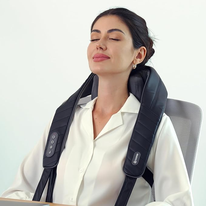 COMFIER Cordless Neck Shoulder Massager with Heat, Shiatsu Neck Back Massage for Pain Deep Tissue, 4D Kneading, Gifts for Dad Mom - Bloomnest