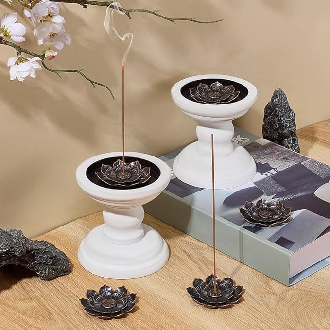 60Pcs Incense Holder, Incense Burner Cone Burner Ash Catcher Lotus Incense Stick Holder Vintage Flower Shaped Multihole Holders for Home Fragrance Decor Sauna Yoga SPA Bedroom - Bloomnest