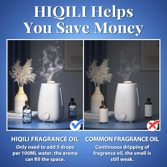 HIQILI Jeans Fragrance Oil for Home Diffuser, Candles & Soap Making, DIY Perfume for Men, Clean & Comforting Scent - 3.38 Fl Oz HIQILI