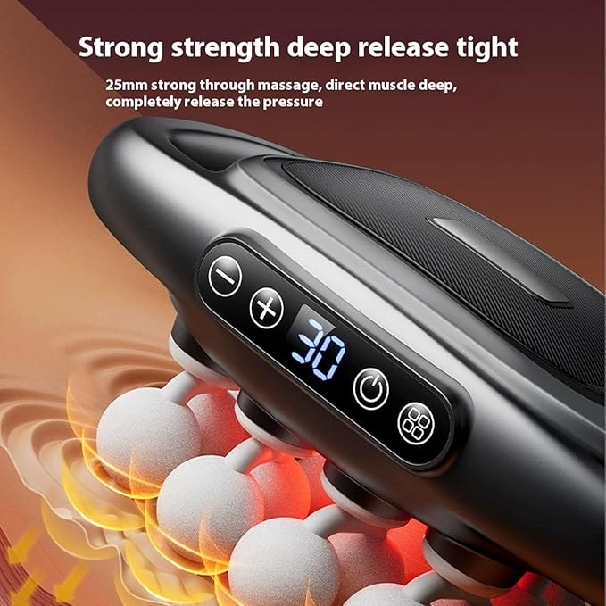 8-Head Massage Gun Set with 30 Levels & 3 Modes, Massage Gun Deep Tissue Neck Massager with 8 Heads, for Deep Tissue, Back, Shoulders, Legs, Pain Relief - Bloomnest