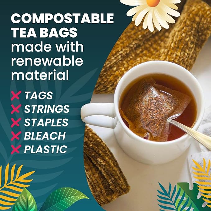 Organic Chamomile Tea — 100 Tea Bags | Organic Herbal Tea From Single Origin | Eco-Friendly Tea Bags | Non-GMO Caffeine Free Tea With Zero Sugar | Cederberg Tea Company - Bloomnest