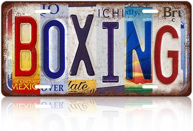 Vintage Sport Metal Tin Sign Boxing License Plate Wall Decor for Home Cafe Bar Pub 12 x 6 Inches - Bloomnest