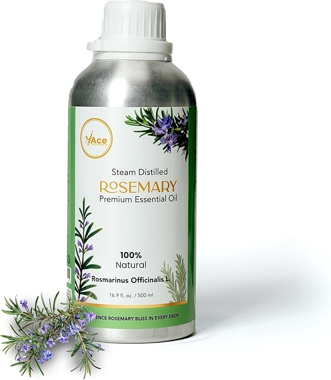 My Ace Rosemary Essential Oil | Pure, Natural & Premium Grade with Dropper | for Scalp Care, Diffuser, Skin, Aromatherapy, Massage & Bath Use | 16 fl oz MyAce