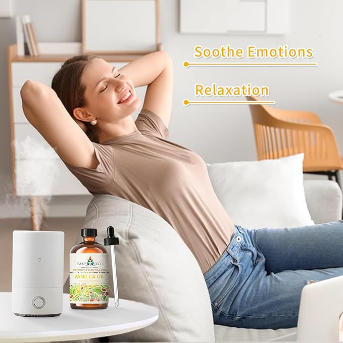 EVOKE OCCU Vanilla Essential Oil for Relaxation in The Home Office Living Room, Add to Diffuser Candle Soap - 4 Fl Oz - Bloomnest