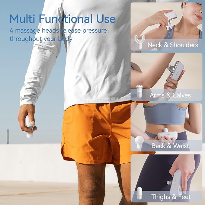 KingPavonini Mini Massage Gun with All-in-One Storage Case, Pocket-Sized Small Massage Gun Deep Tissue, 0.5 lbs Portable Percussion Massager for Travel, Gym, Gift for Women Men - Bloomnest