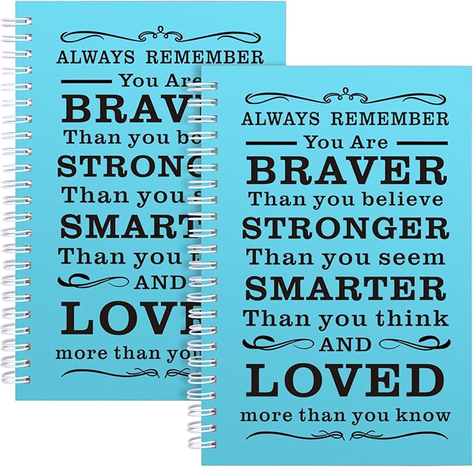 Spiral Notebook Journal, 2 Pcs Hardcover Spiral Notebooks,College Ruled Hardcover Notebook for Work,A5 Notebooks for Work School Note taking, Lined Journal for Women (2pcs Always-Light Blue) - Bloomnest