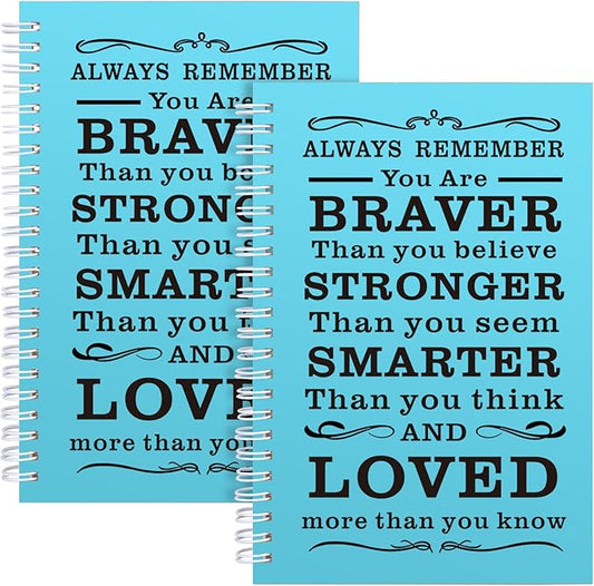 Spiral Notebook Journal, 2 Pcs Hardcover Spiral Notebooks,College Ruled Hardcover Notebook for Work,A5 Notebooks for Work School Note taking, Lined Journal for Women (2pcs Always-Light Blue) - Bloomnest