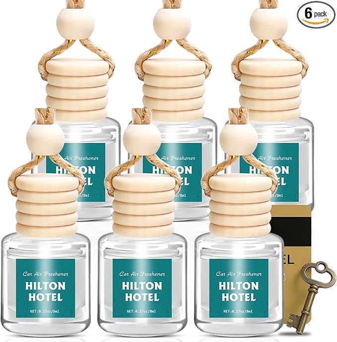 AROIC Premium Scent Car Air Freshener, 6 Pack Hotel Scent Collection Diffuser Set, Long Lasting Luxury Fragrance Essential Oil Aromatherapy, Hanging Air Freshener for Car Interior Accessories Unisex - Bloomnest