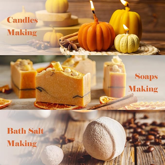 AmaKane Fall Fragrance Oil, Autumn Essential Oils for Diffuser, Soap Candle Making Scents, Pumpkin Pie Spice, Vanilla Cinnamon, Apple Cider, Fallen Leaves, Autumn Magic, Cinnamon Chai, 6x10 ml AmaKane